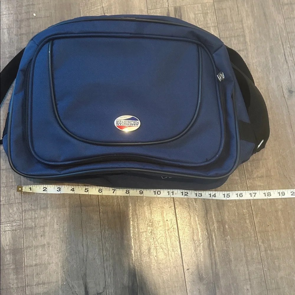 American Tourister Dark Blue Men's Messenger Bag with Black Strap